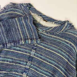 Free People Catalina Striped Pullover Crop Top Women's S Raw Hem Flare Sleeves